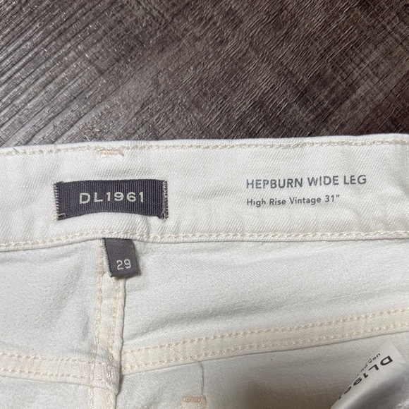 NWOT DL1961 Hepburn Wide-Leg Women's Cream Jeans - Picture 8 of 13